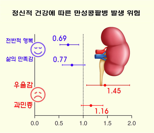  정신건강과 콩팥질환 발생 위험 상관관계  / 서울대병원 