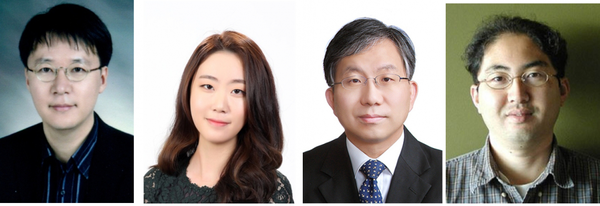 왼쪽부터  이상원 고려대 교수, 남도운 고려대 연구원, 장진영 서울대 교수, 황대희 서울대 교수