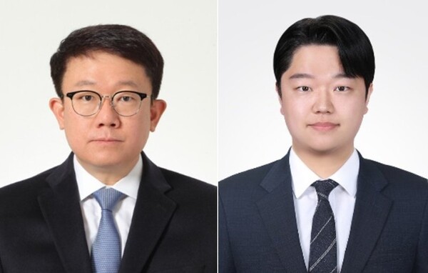 왼쪽부터 김용철 교수, 정재훈 박사과정