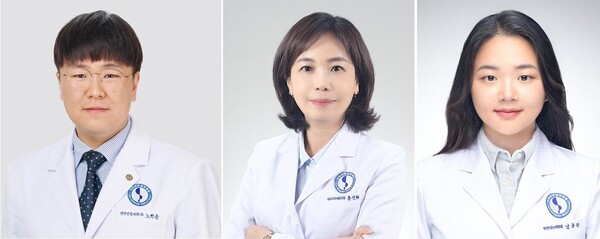 왼쪽부터 아주대병원 정신건강의학과 노현웅 교수, 홍선화·남유진 연구교수