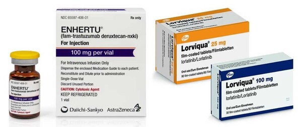 왼쪽부터 한국다이이찌산쿄의 '엔허투'와 한국화이자제약의 '로비큐아'