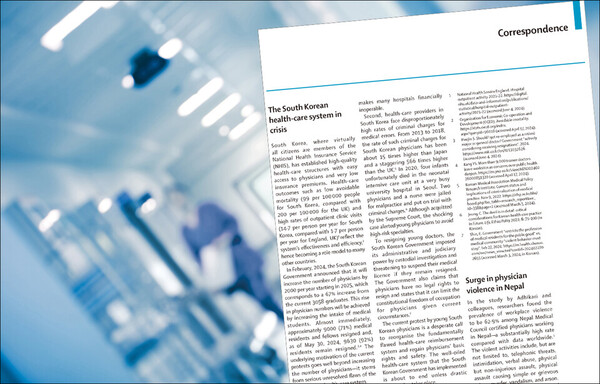 의대 정원 증원 정책이 한국 의료의 ‘민낯’을 드러냈으며 붕괴 위기로 내몰고 있다는 경고 서신(Correspondence)이 저명한 의학 저널인 ‘란셋(The Lancet)’에 실렸다. ⓒ청년의사