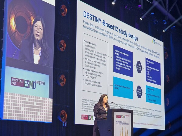 13일 유럽종양학회 연례학술대회(ESMO 2024)에서 엔허투의 3b/4상 임상인 DESTINY-Breast12 연구 결과가 최초 공개됐다. ⓒ청년의사